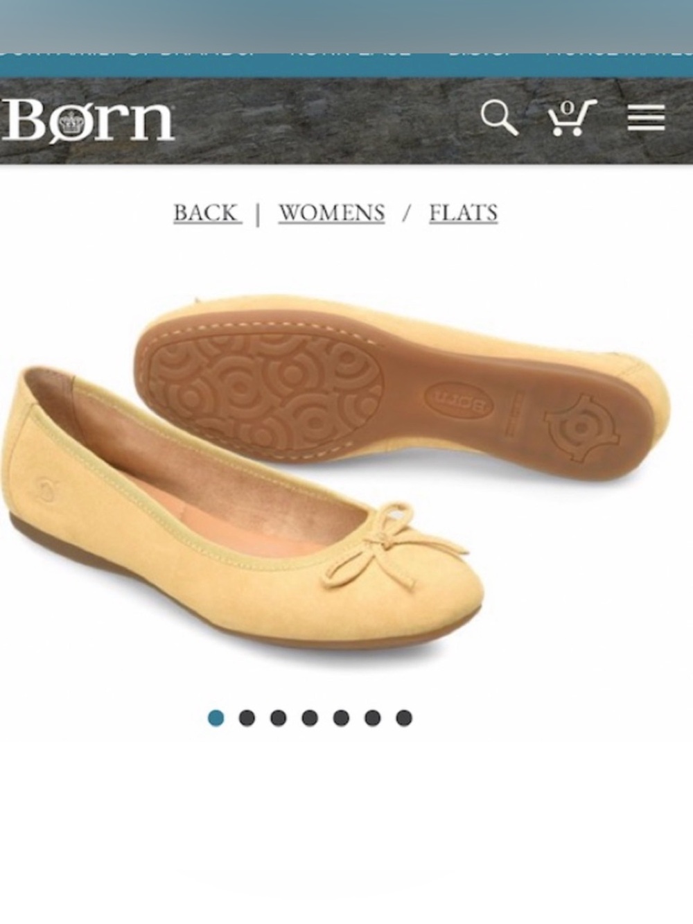 Born Womens Pale Yellow Suede Ballet Flat with Bow
